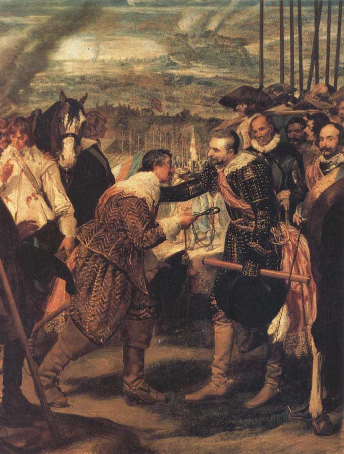 Diego Velazquez Die Ubergabe von Breda.Ausschnitt:Die Beiden Feldherren